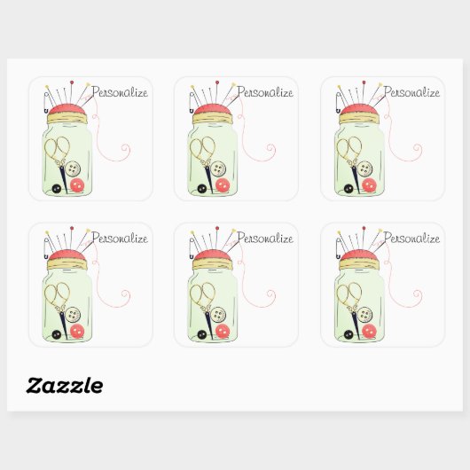  naaigarkit vierkante sticker (Vel)