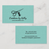 Naaigarnaalden en draden Blauwgroen Visitekaartje (Voorkant / Achterkant)