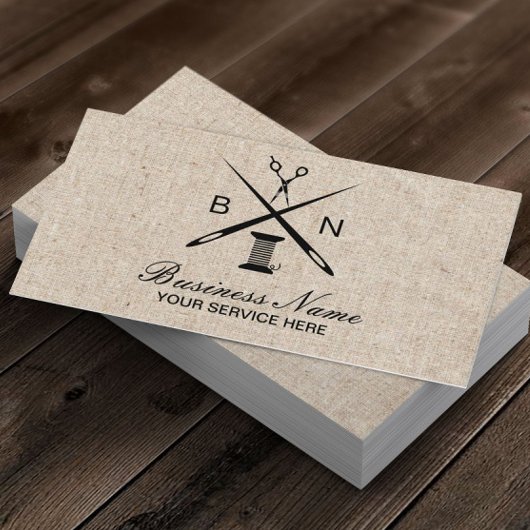 Naaigarnaalden en draden overlapping visitekaartje