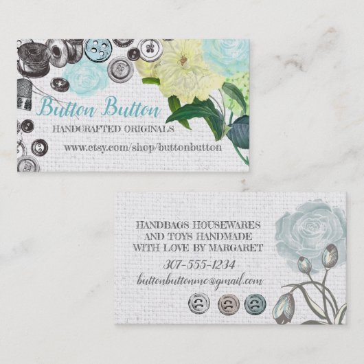  naaigarnoties naadloos visitekaartje (Voorkant / Achterkant)