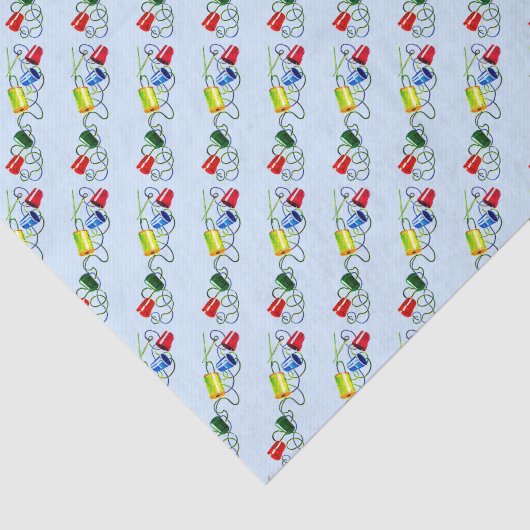 naaigarotjes afdrukken tissuepapier (Detail)