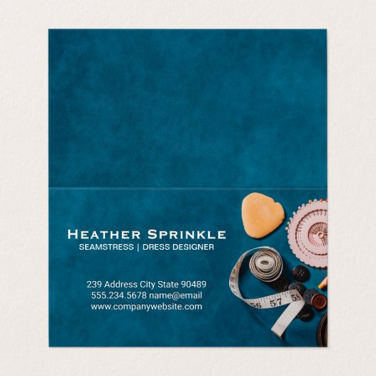 Naaigereedschap | Achtergrond Visitekaartje (Buitenkant ongevouwen)