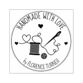 Naaigereedschap Handgemaakt met liefde, Rubberstempel (Afrduk)