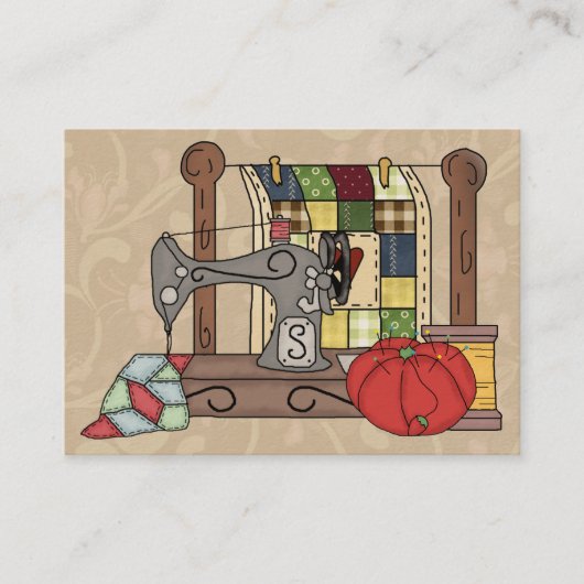 Naaigeschenkbijlage / naadstress Kaart Visitekaartje (Voorkant)