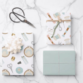 Naaignoties voor het ambacht inpakpapier vel