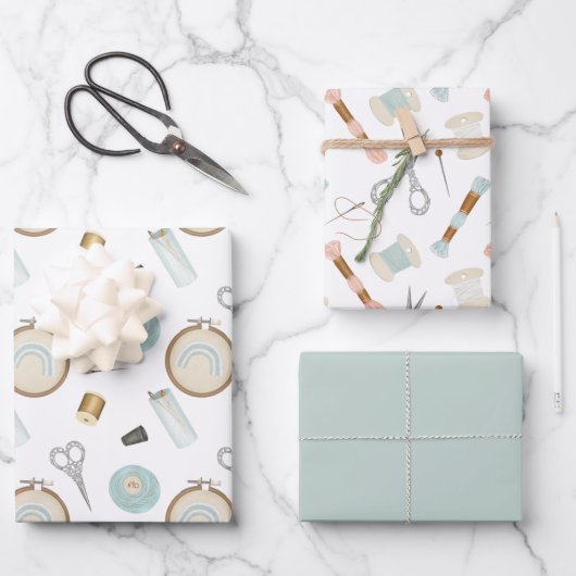 Naaignoties voor het ambacht inpakpapier vel (Voorkant)