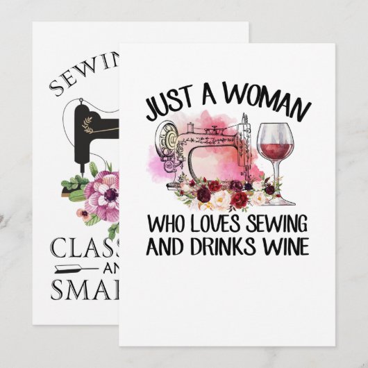 Naaigoed | Alleen een vrouw die van naaien houdt Save The Date (Voorkant / Achterkant)