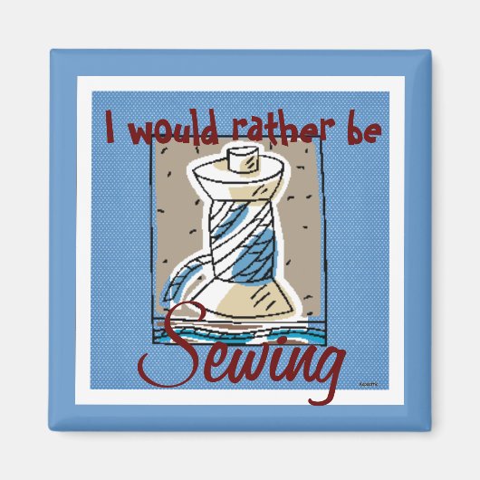 Naaigoed (blauw) magneet (Voorkant)