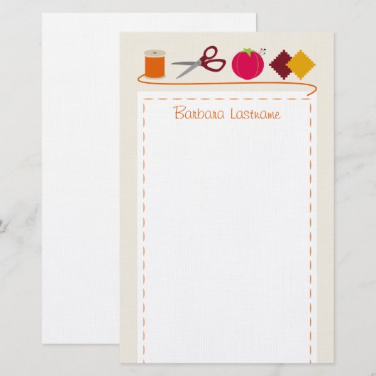 Naaigoed Briefpapier (Voorkant / Achterkant)