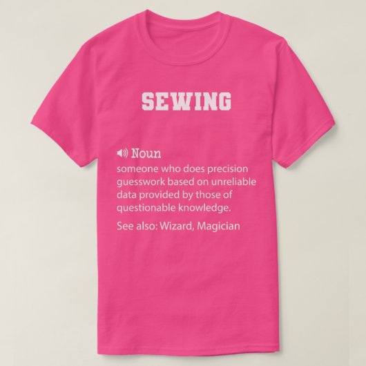 Naaigoed Definition Funny Sewing Quote Cool gift v T-shirt (Design voorkant)