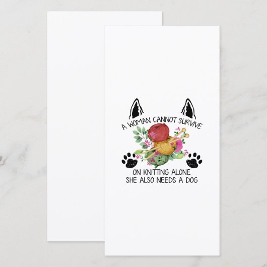 Naaigoed | Een vrouw kan niet overleven bij haar k Bedankkaart (Voorkant / Achterkant)