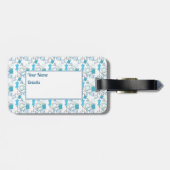 Naaigoed en kieuwblauw bagagelabel (Achterkant horizontaal)