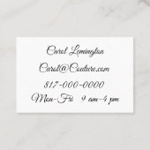 Naaigoed en wijzigingen visitekaartje (Achterkant)