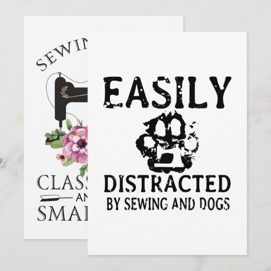 Naaigoed | Gemakkelijk verstoord door naaien en ho Save The Date (Voorkant / Achterkant)