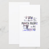 Naaigoed | Ik naai zodat ik geen mensen betont Bedankkaart (Voorkant / Achterkant)