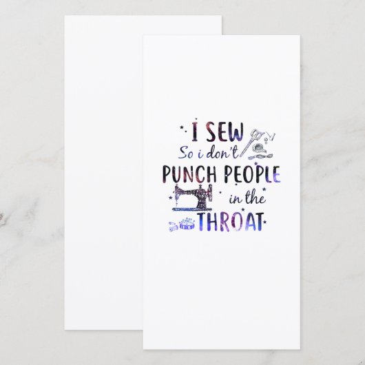 Naaigoed | Ik naai zodat ik geen mensen betont Bedankkaart (Voorkant / Achterkant)