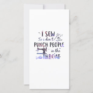 Naaigoed   Ik naai zodat ik geen mensen betont Bedankkaart