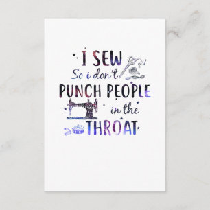 Naaigoed Ik naai zodat ik geen mensen betont Informatiekaartje