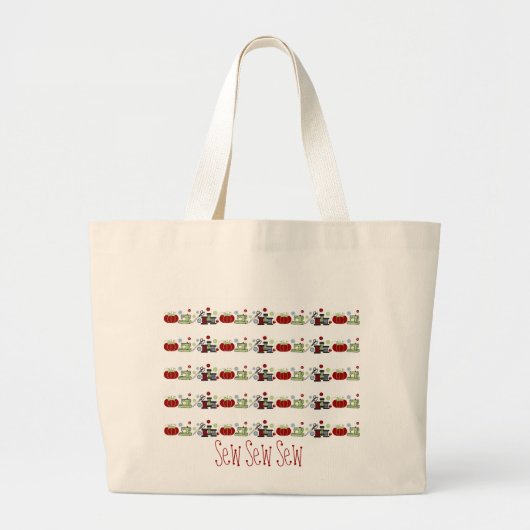 Naaigoed in rij grote tote bag (Voorkant)