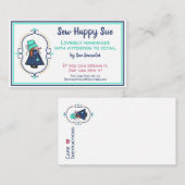 Naaigoed-/kantelbaar Applique Girl Visitekaartje (Voorkant / Achterkant)