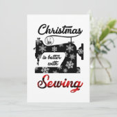 Naaigoed | Kerstmis is beter met naaien Bedankkaart (Staand voorkant)