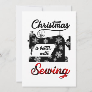 Naaigoed Kerstmis is beter met naaien Bedankkaart