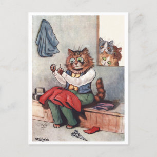 Naaigoed Louis Wain Briefkaart