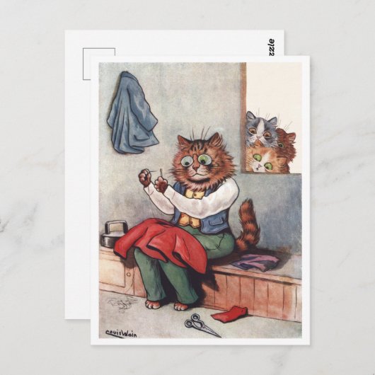 Naaigoed Louis Wain Briefkaart (Voorkant / Achterkant)