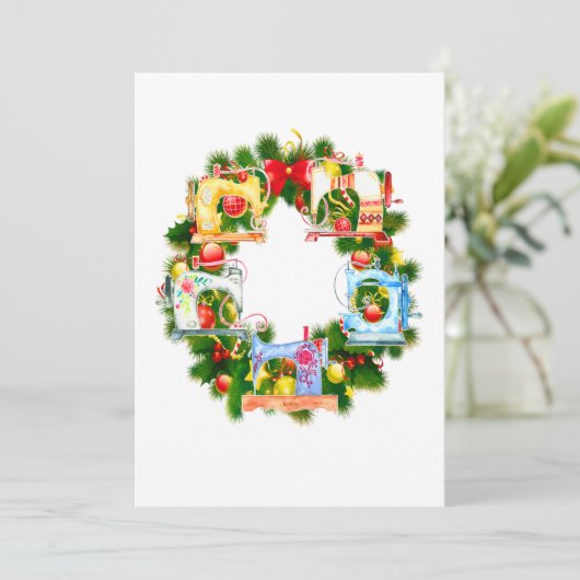 Naaigoed | Merrry-kerstcadeautjes Bedankkaart (Staand voorkant)