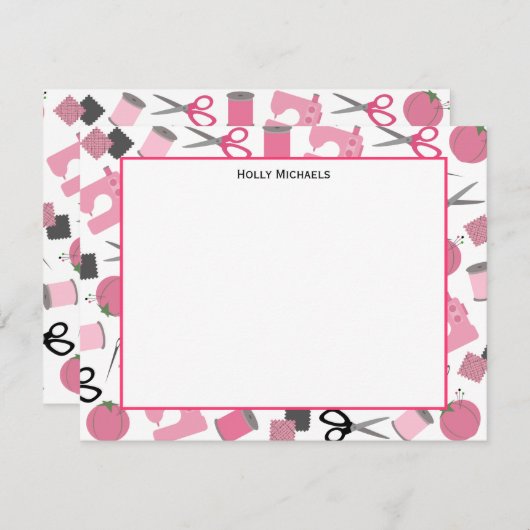 Naaigoed met platte nokken kaart (Voorkant / Achterkant)