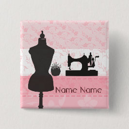 Naaigoed Mode Roze kalkzandsteen Vierkante Button 5,1 Cm