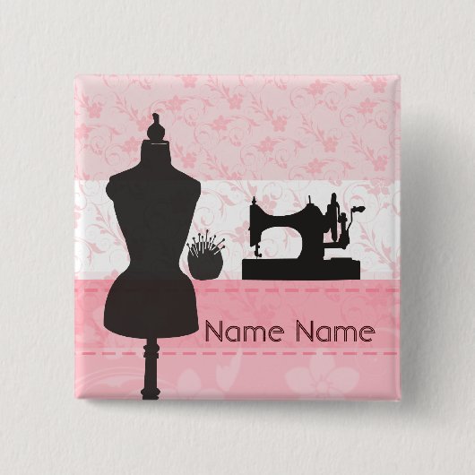 Naaigoed Mode Roze kalkzandsteen Vierkante Button 5,1 Cm (Voorkant)