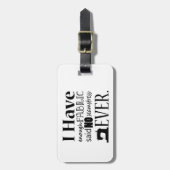 Naaigoed - niet genoeg fabric-krassen bagagelabel (Voorkant verticaal)