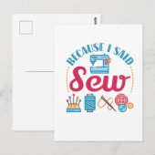 Naaigoed omdat ik zaag briefkaart (Voorkant / Achterkant)