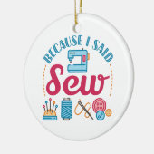 Naaigoed omdat ik zaag keramisch ornament (Links)