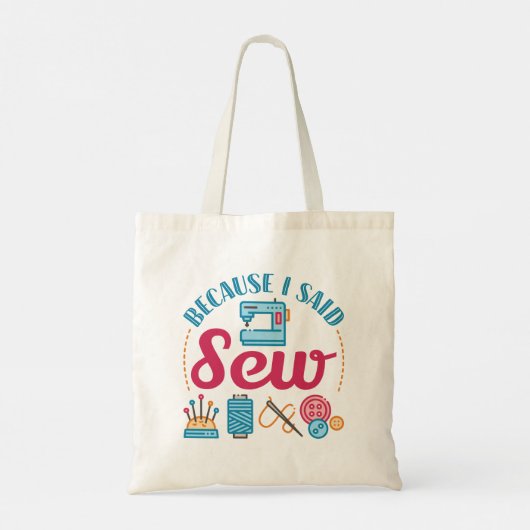 Naaigoed omdat ik zaag tote bag (Achterkant)