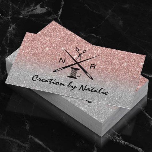 Naaigoed Seamstressmaker Roos Gold Glitter Visitekaartje