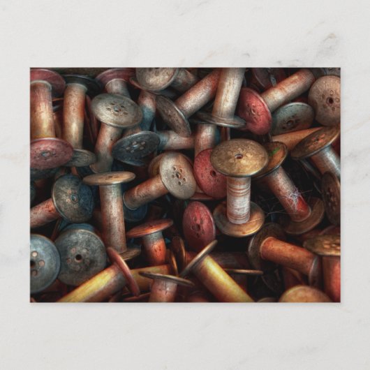 Naaigoed - spillen briefkaart (Voorkant)