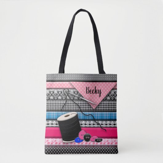 Naaigoed Tas - 3D - Stof/Naald/Buttonnen (Voorkant)