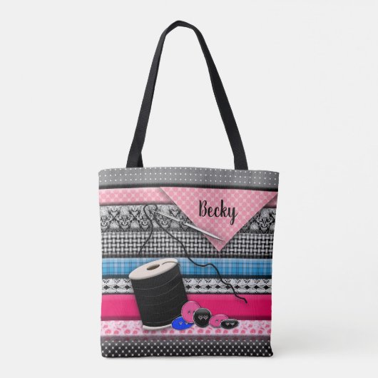 Naaigoed Tas - 3D - Stof/Naald/Buttonnen (Achterkant)