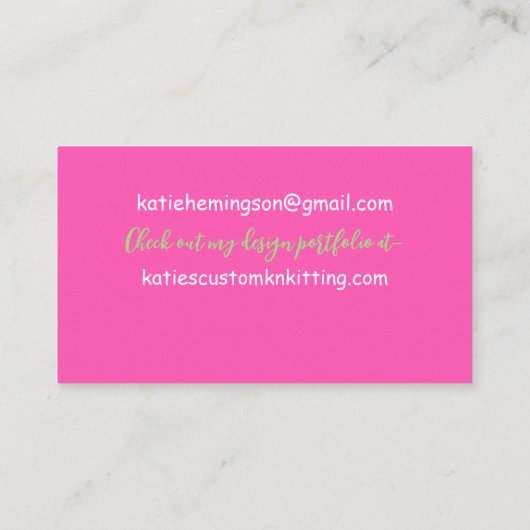 Naaigoed van de heek en de paarse bloemen visitekaartje (Achterkant)