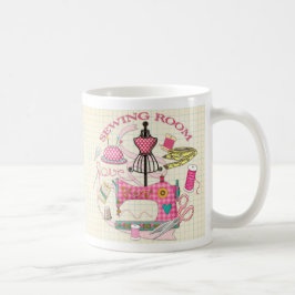 Naaigoed van dressmaker koffiemok