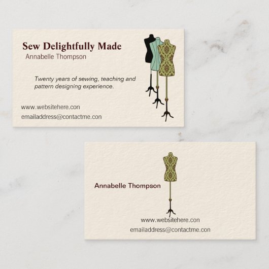 Naaigoed Visitekaartje (Voorkant / Achterkant)