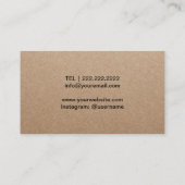 Naaigoeddressmaker Rustic Kraft Visitekaartje (Achterkant)