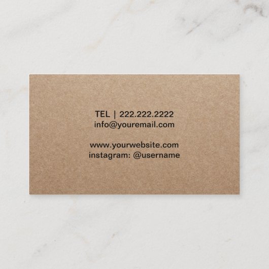 Naaigoeddressmaker Rustic Kraft Visitekaartje (Achterkant)