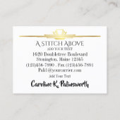 Naaigoedvormer Visitekaartje Contactkaartje (Achterkant)