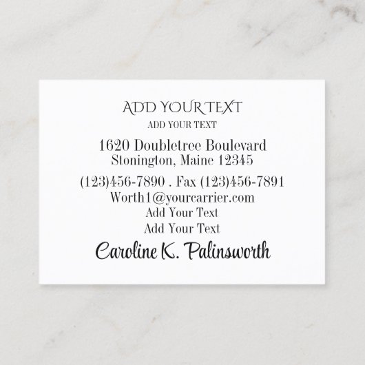 Naaigoedvormer Visitekaartje Contactkaartje (Achterkant)