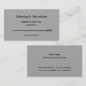 Naaigollen Aanpassingen Eenvoudige naald grijs Visitekaartje (Voorkant / Achterkant)