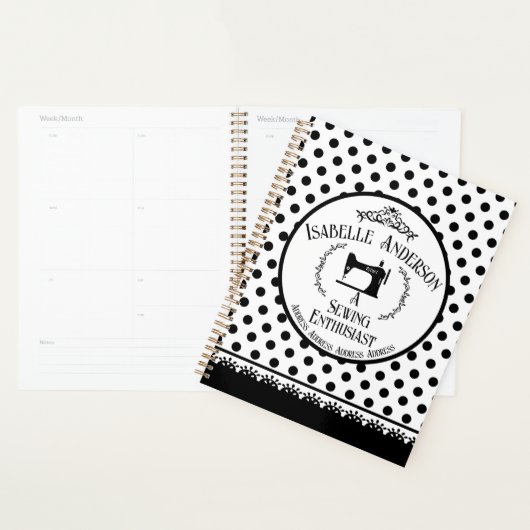 Naaigouwers zwart-wit planner (Display)