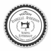 Naaigouwers zwart-wit sticker (Voorkant)